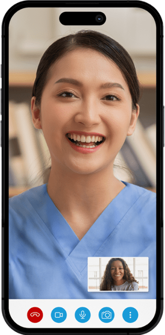 Dentist providing teledentistry consultation